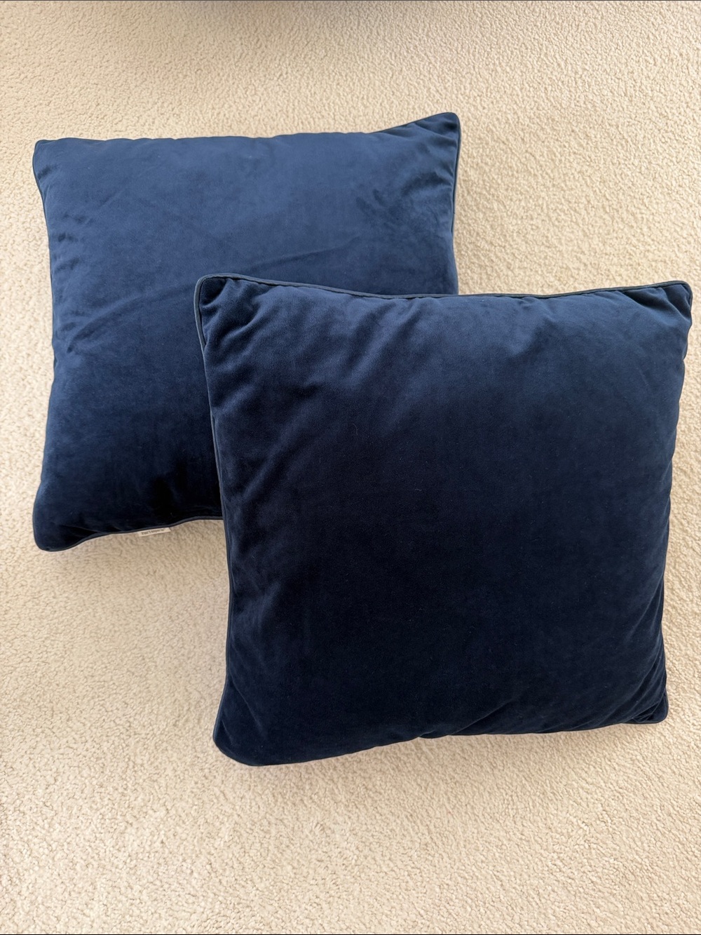 Pier 1 Imports Navy Velvet Throw Pillows (2)
